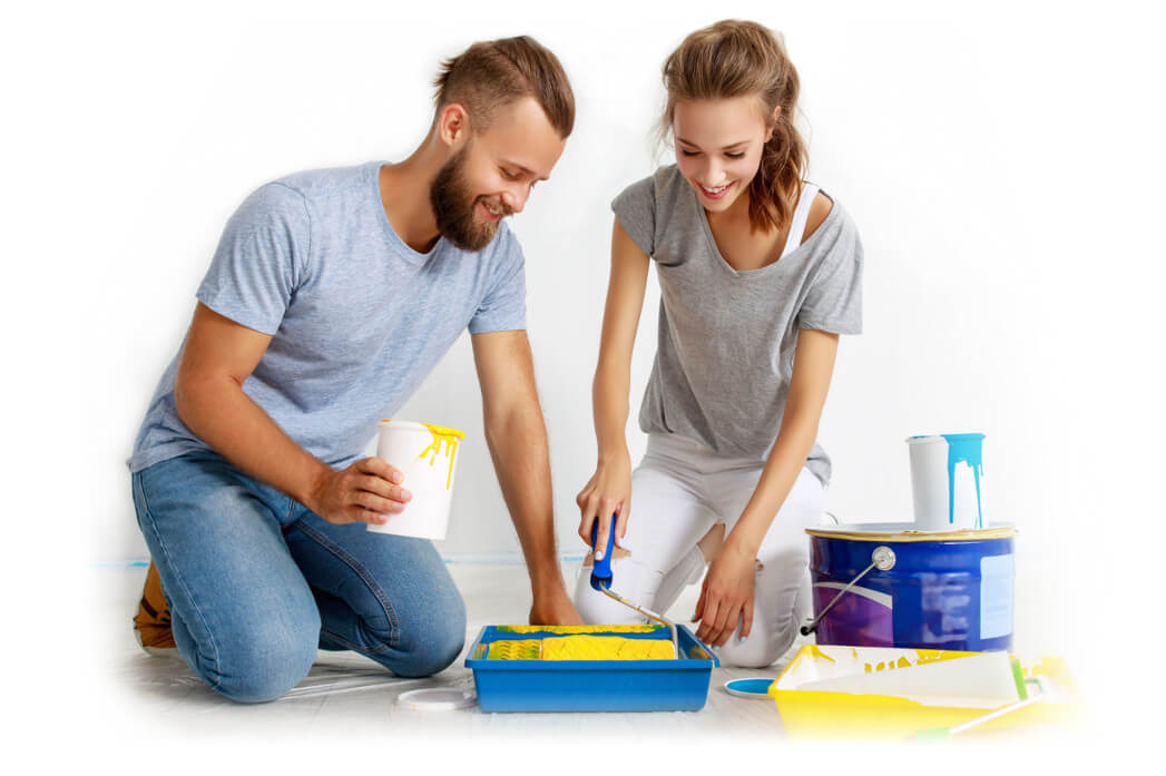 People painting the room